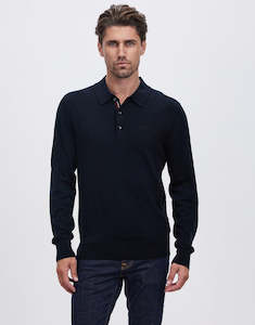 Mens Jersey Hoodie: Ben Sherman Signature Long Sleeve Knit Polo