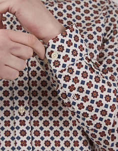 Ben Sherman Foulard Tile Print Long Sleeve Shirt