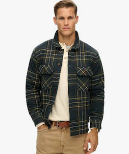 Mens Jersey Hoodie: Superdry Surplus Check Quilt Overshirt