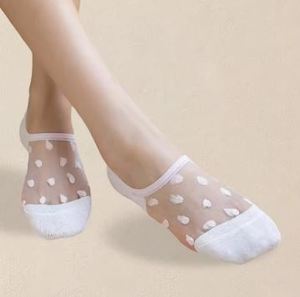 Footwear: Sisters Matter Polka Dot Secret Silk Lace Sock