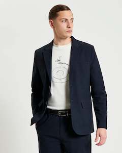 Mens Jersey Hoodie: Ben Sherman Seersucker Blazer - Midnight