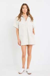 Stories Be Ecru Denim Short Sleeve Boxy