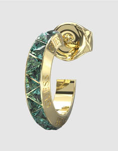 Guess Triangle Hoops Earrings - 18mm Green