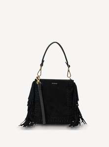 Saben Coco Mini Bag Black Suede+Fringe