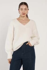 Womans Jersey Hoodie: Fate & Becker Remy V Neck Jumper
