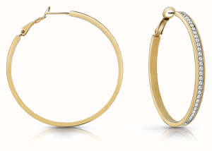 Guess Jewellery: Guess 50 mm Front CZ Hoop Earrings