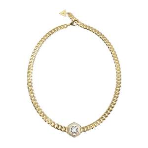 Guess Jewellery: Guess Lioness Queen Gold Octagon Necklace