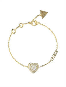 Guess Jewellery: Guess Mother of Pearl Mini Heart Bracelet