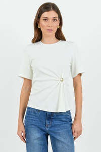 Stories Be Told Helm White Buckle Short Sleeve Tee