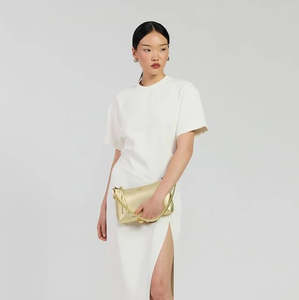 Saben: Saben Haven Shoulder Bag Champagne Metallic