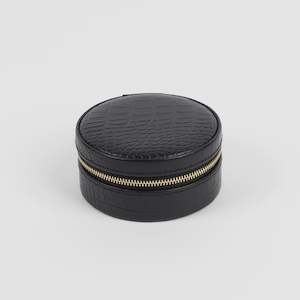 Jewellery Travel Cases: S+G Jewellery Case - Round | Croc Black