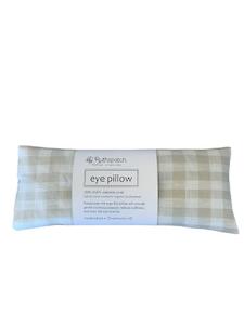 Wheat Bags Eye Pillows: Ruthspatch Linen Eye Pillow - Gingham Bone