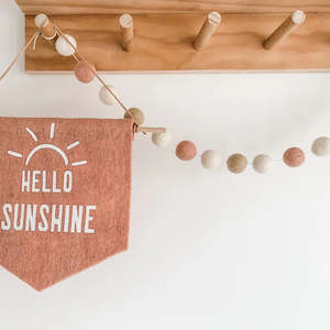 Baby Room Decor: Felt Garland - Blush Neutral