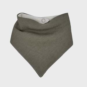 Baby Kids: Bandana Bib - Linen Olive