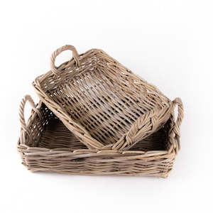 Grey Rattan Trays