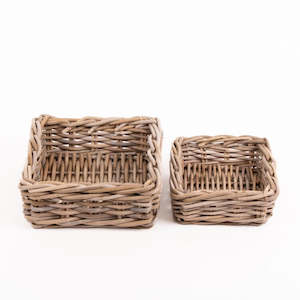 Rectangular Rattan Tray Baskets