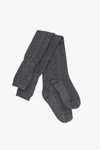 Socks - Over the Knee | Cable Grey
