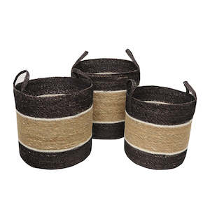 Seagrass + Jute Baskets with Handles