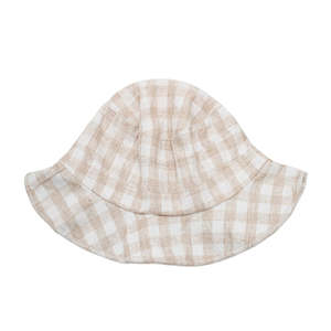 Gingham Bucket Hat - Oat