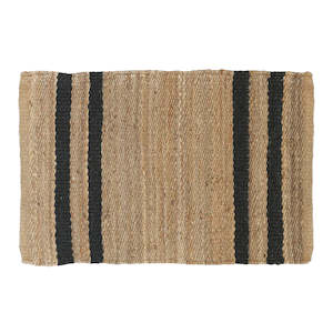 Sisal Doormat with Black Stripes