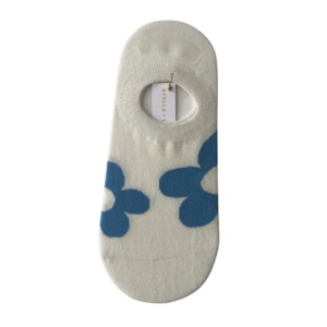 S + G No Show Socks - Blue Flower
