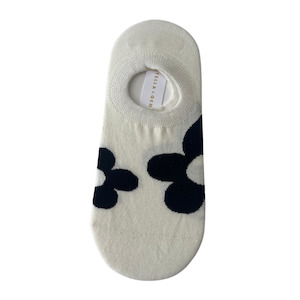 S + G No Show Socks - Black Flower