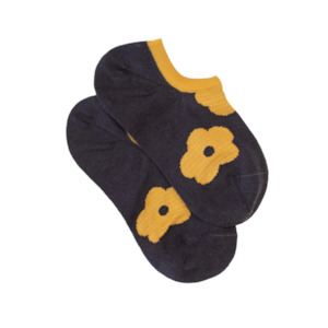No Show Socks - Ochre Daisy
