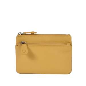 Purses Wallets Keyrings: Leather Coin Purse - Jas | Yellow