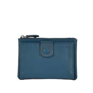 Purses Wallets Keyrings: Leather Wallet - Collins | Blue