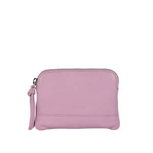 Purses Wallets Keyrings: Leather Keychain Pouch - Amara | Pink