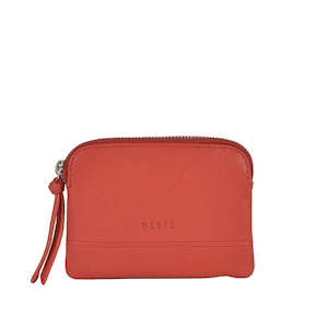 Leather Keychain Pouch - Amara | Coral