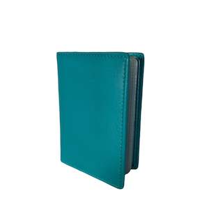 Purses Wallets Keyrings: Leather Card Wallet - Jed | Aqua