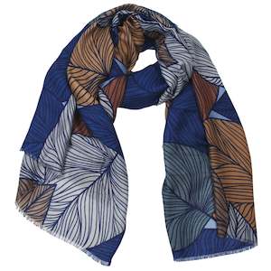 Leaves Scarf - Blue