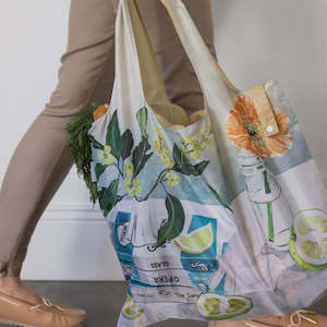 Reusable Large Shopping Bag - Wattle + Citrus