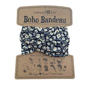 Bandeau - Black Cream Flowers