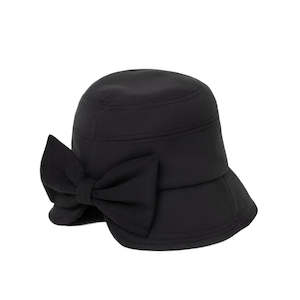 Bow Cloche Hat - Black