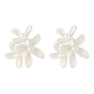 Quebec Earrings - White + Silver