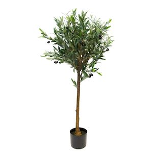 Pick Up Only: Faux Plant - Potted Olive Topiary Tree 115cm