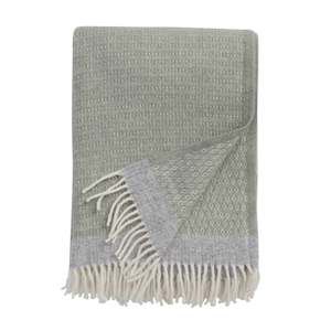 Klippan 100% Wool Throw - Harald | Pale Green with Grey