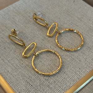 Earrings - Triple Loop Drops | Gold