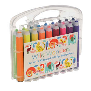 Play: Felt Tip Stamp Pens - Wild Wonders (set of 18)