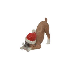 Christmas Decoration - Boxer with Santa Hat