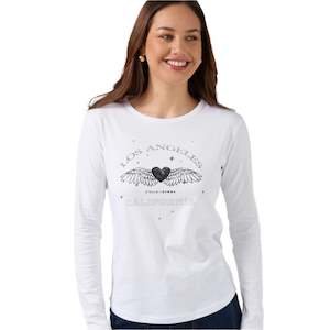 New Arrivals Clothing: Stella + Gemma Long Sleeve Tee - Grunge Heart | White