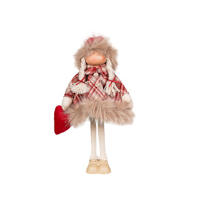 Christmas Decorations: Christmas - Faith Red Plaid Standing Girl