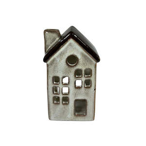 Christmas Decorations: Porcelain Tealight House - Natural | 10cm