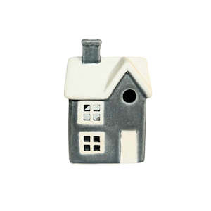 Porcelain Tealight House - Grey | 10cm