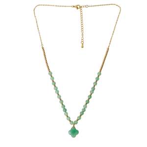Stella + Gemma Necklace - Howlite | Green