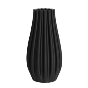 3D Printed Ceramic Vase - Steffi Black | Large