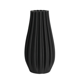 3D Printed Ceramic Vase - Steffi Black | Small