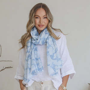 Scarf - Sky Blue Floral